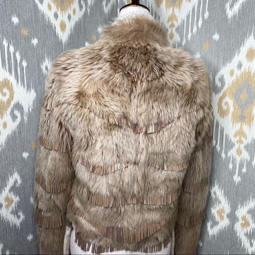 Ralph Lauren ‘15 Collection Tan Italian Lamb Shearling & Suede Fringe Jacket - Picture 12 of 16
